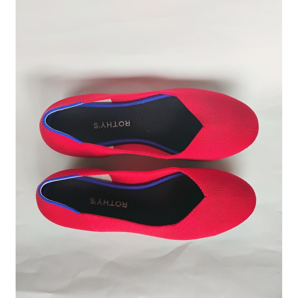 Retired Rothy's The Flat Round Toe Ballet Women 9.5 Red Sustainable Knit Shoes - Picture 3 of 6
